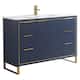 Option Navy Blue - Satin Brass Hardware