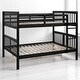 preview thumbnail 10 of 30, Full Over Full Bunk Bed with Convertible Design, Wooden Frame with Guardrails, No Box Spring Required,Guest Room Furniture