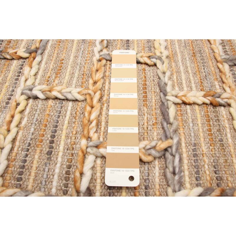 ECARPETGALLERY Braid weave Sienna Brown Wool Rug - 5'4 x 7'3