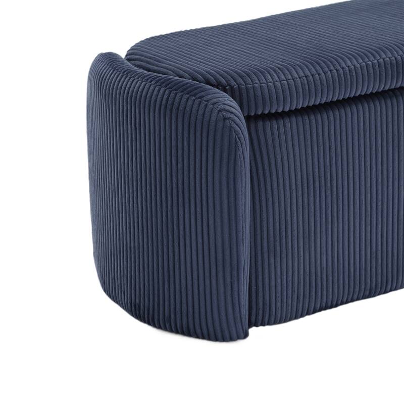 Entryway Upholstered Fabric Storage Ottoman