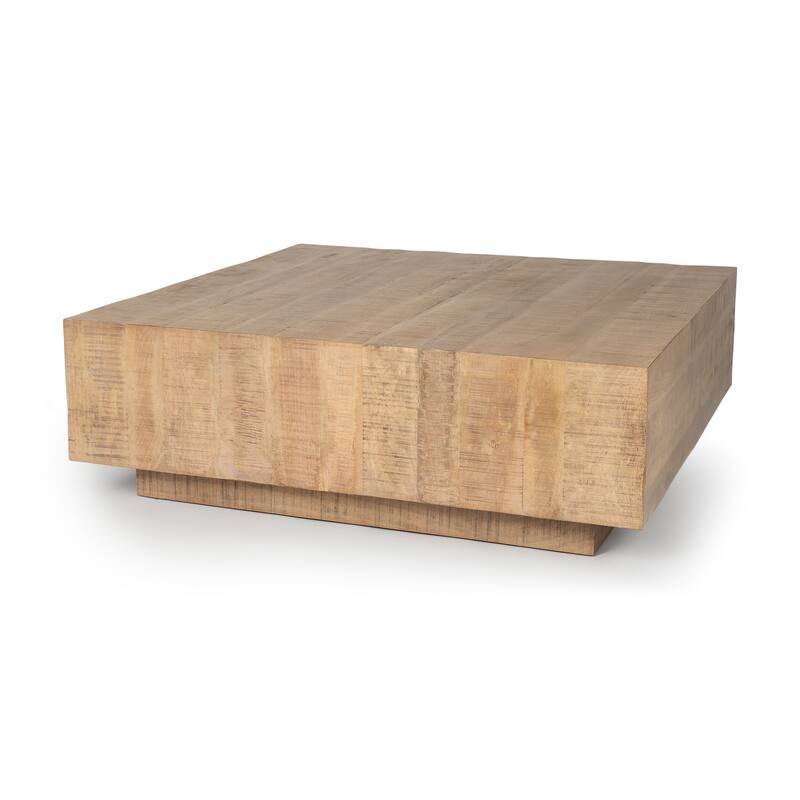 Hayden Solid Wood Square Floating Coffee Table - Light Brown