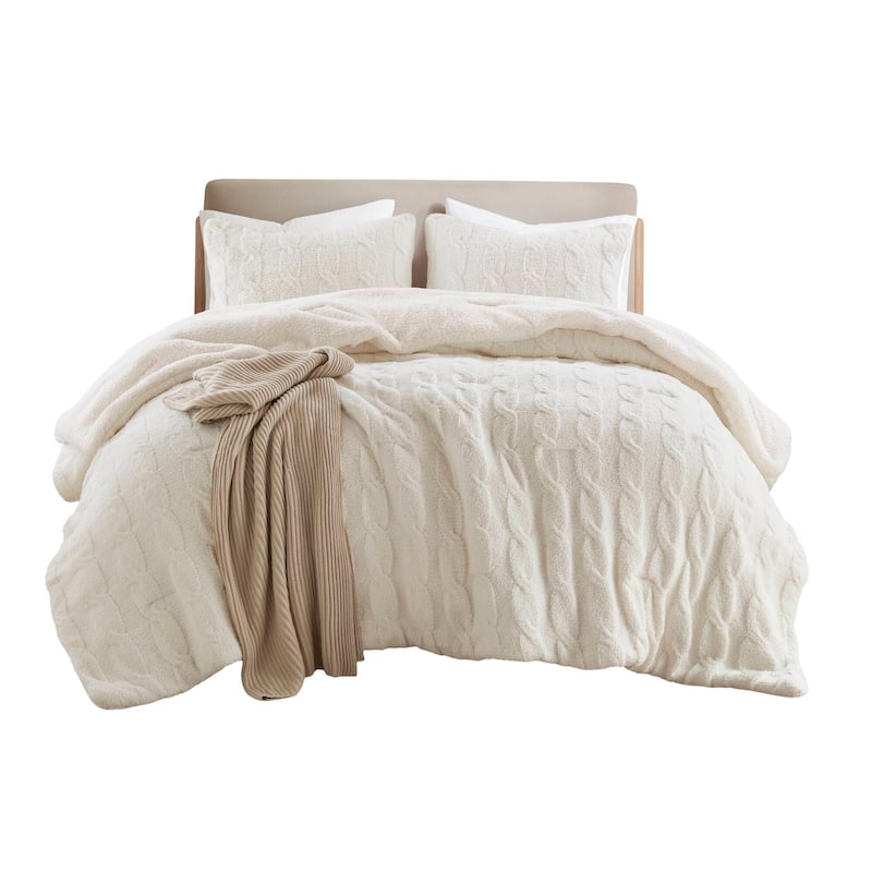 Madison Park Riordan Cable Knit Chenille Comforter Set