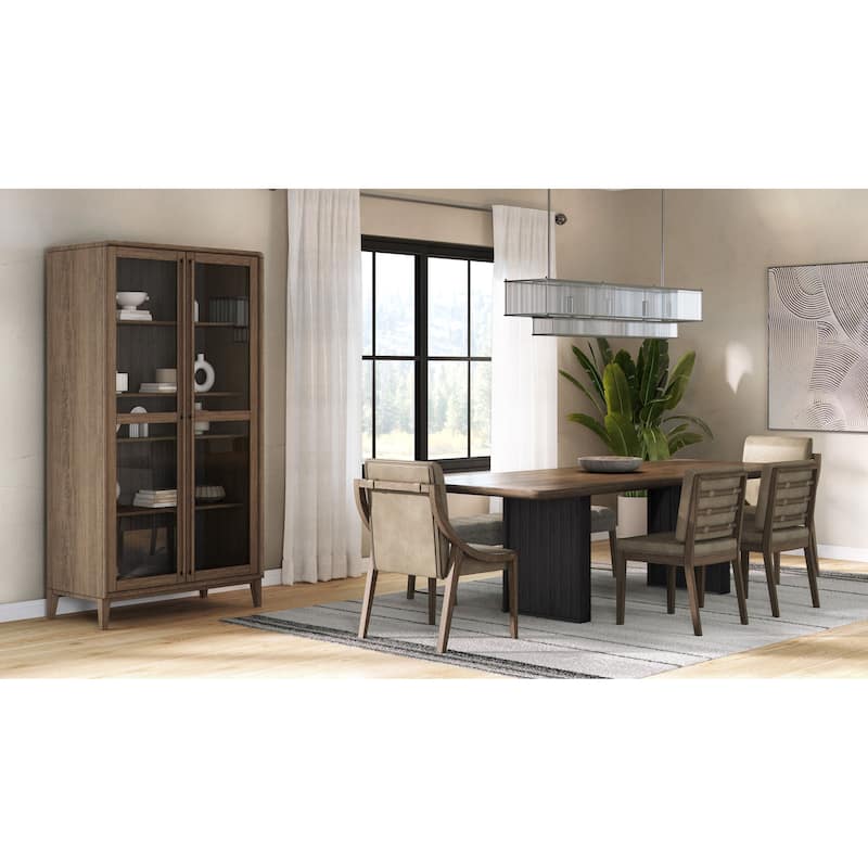 Double Pedestal Table In Latte Finish