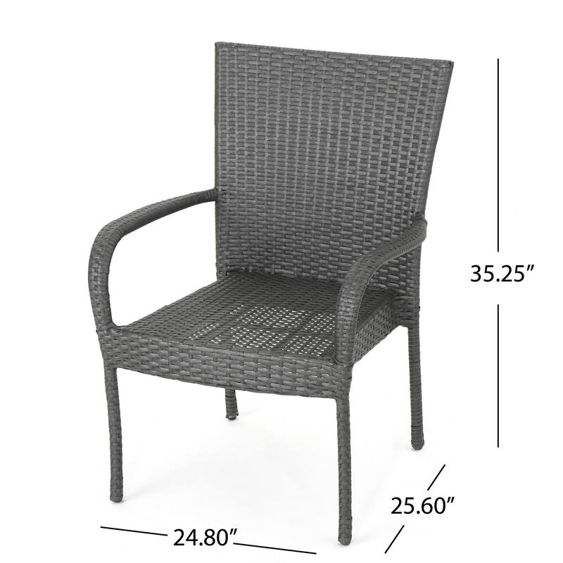 Christopher Knight Home Benhill Outdoor Contemporary Wicker Stacking Chairs (Set of 4)