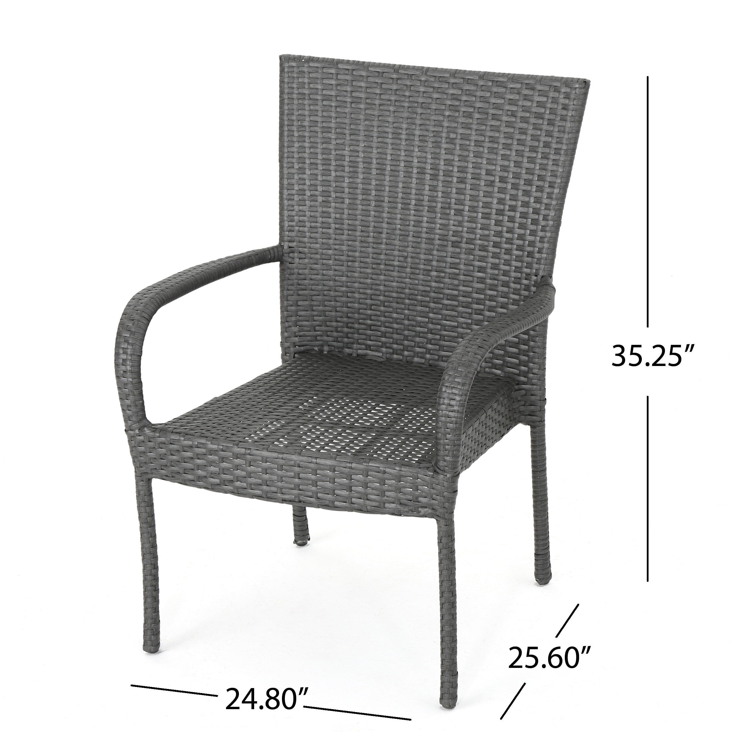 Benhill Outdoor Contemporary Wicker Stacking Chairs Set of 4 by
