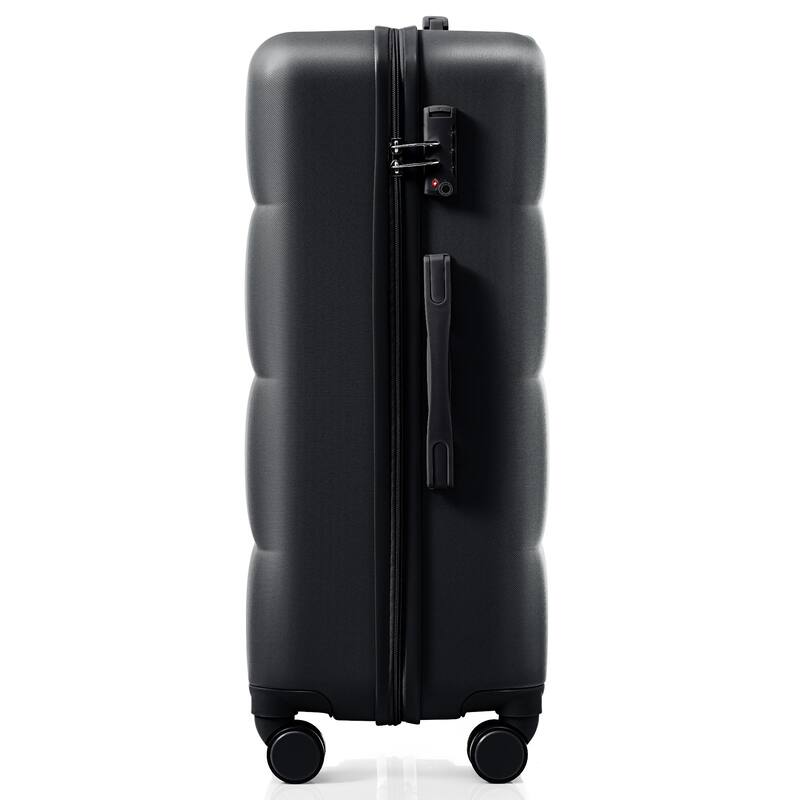 3-Piece, Modern Luggage Sets Hard Shell Luggage with Cup Holder and Spinner Wheels, for Boarding Travel, Black