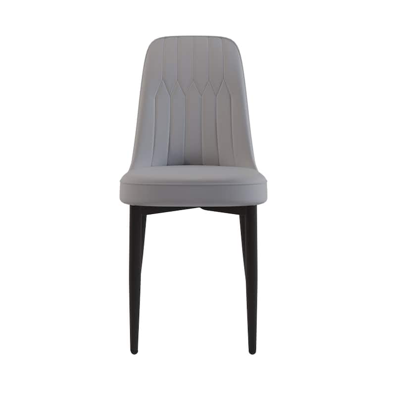 Modern Dining Set with Rectangular Glass Table & PU Upholstered Chairs