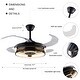 preview thumbnail 5 of 18, 42'' 4 Retractable Blades Modern LED Ceiling Fan with Remote