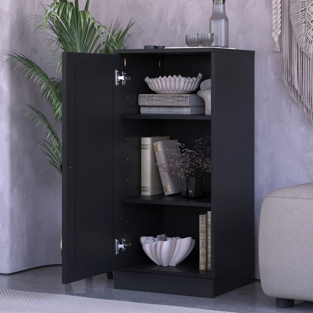 Palace Imports 100% Solid Wood 3-Shelf Bookcase with Raised Panel Door and Adjustable Shelves