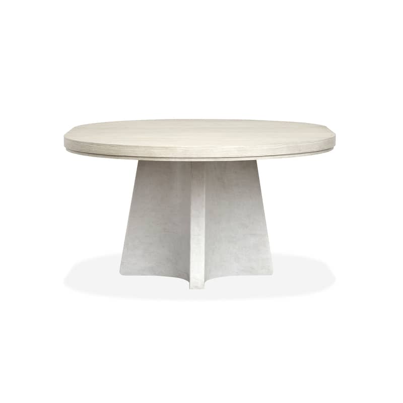 Magnussen Home Lorelei Misty Cloud Extendable 54" Round Dining Table - 54''W x 54''D x 29.75''H - 54''W x 54''D x 29.75''H