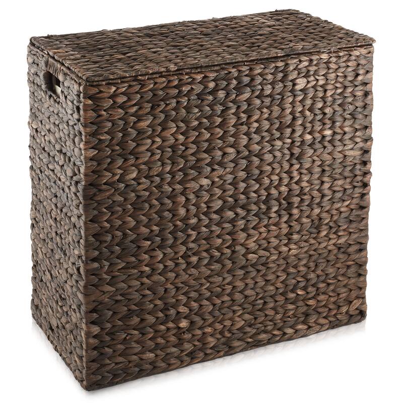 2Section Laundry Hamper Basket with Removable Liner Bags for Clothes