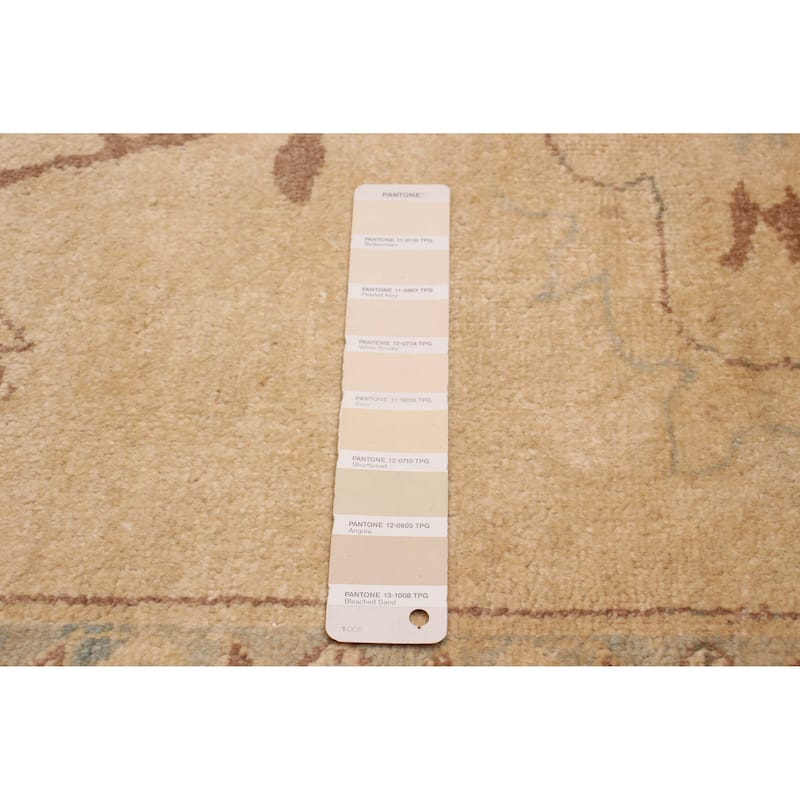 ECARPETGALLERY Hand-knotted Peshawar Oushak Beige Wool Rug - 9'0 x 11'6