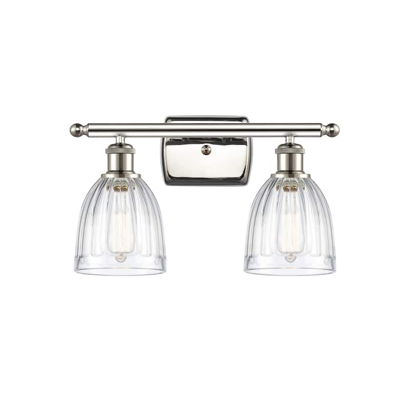 Innovations Lighting Brookfield 2 Light 16" Wide Bathroom Vanity Light - Polished Nickel / Clear