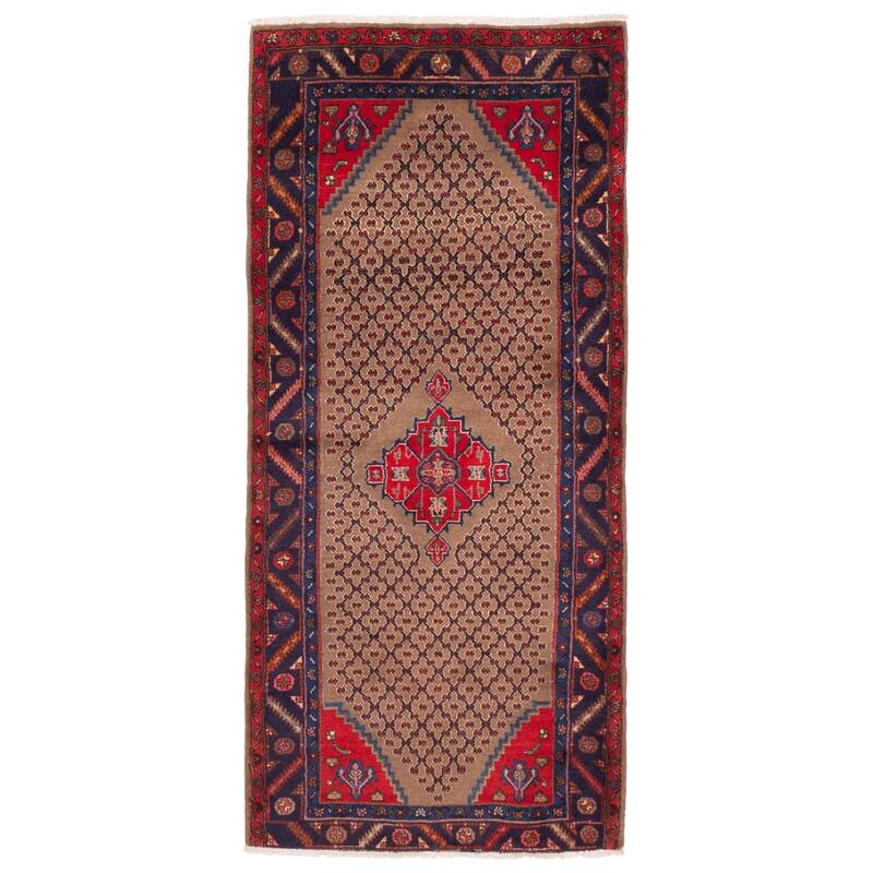 ECARPETGALLERY Hand-knotted Anatolian Vintage Brown Wool Rug - 3'8 x 7'11