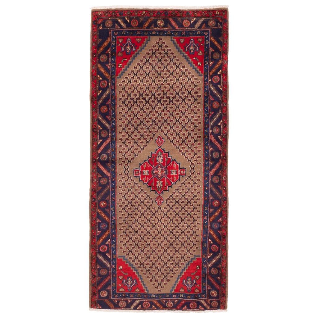 ECARPETGALLERY Hand-knotted Anatolian Vintage Brown Wool Rug - 3'8 x 7'11