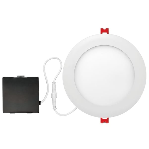 Globe 91219 LED Recessed Slim/Round Lighting Kit, Frost, White, 6" W