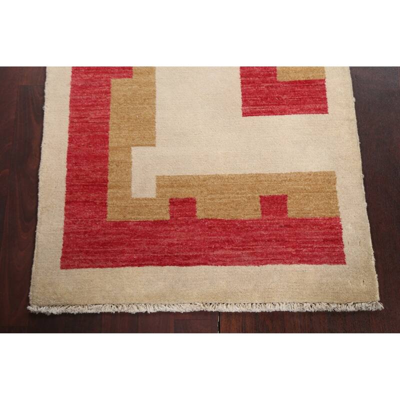 Contemporary Geometric Gabbeh Kashkoli Oriental Area Rug Wool Handmade - 2'7" x 4'4"