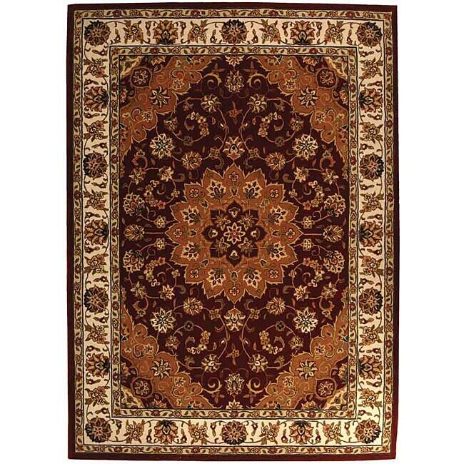SAFAVIEH Handmade Sherita Traditions Katre Traditional Oriental Wool Rug - 8' x 11' - Red/Ivory