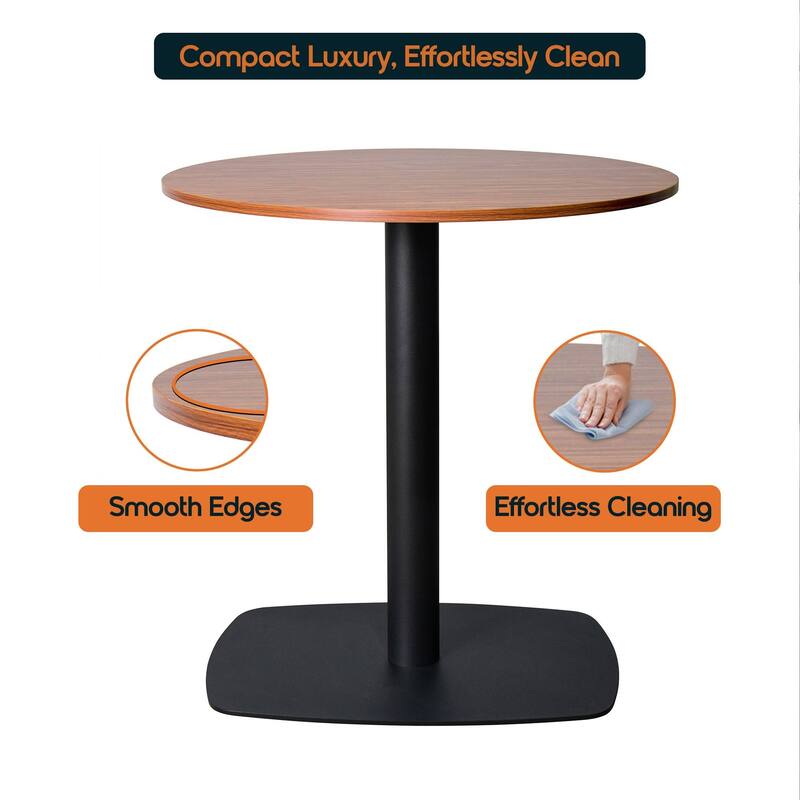 Vail Square Dining Table with 36 in. MDF Tabletop in Black Stainless Steel Square Base Accent Kitchen Table