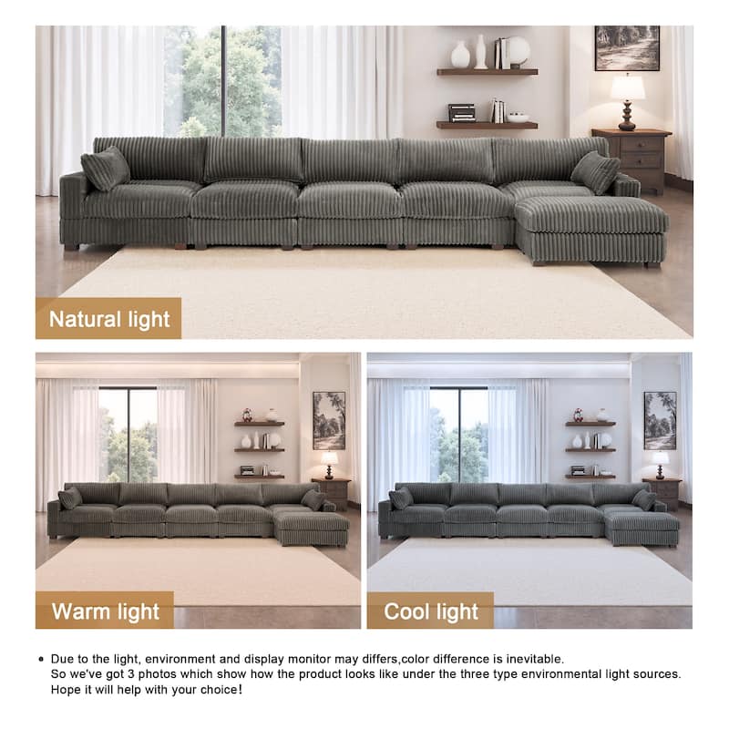 Oversized Plush Modular Sectional Sofa Couch with Ottoman