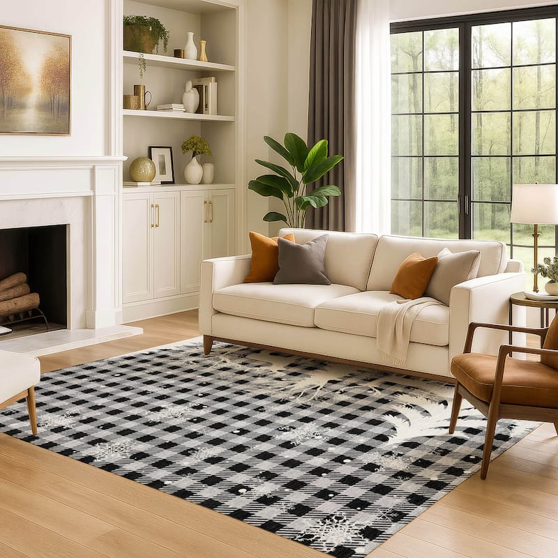 Premium Washable Super Soft Winter Reindeer Tree Mayfield Rug