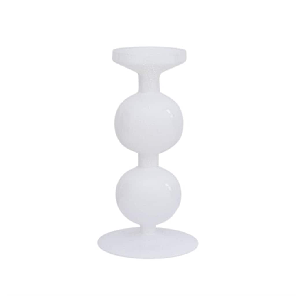 Candle Holder Recycled Glass Bulb - White Co