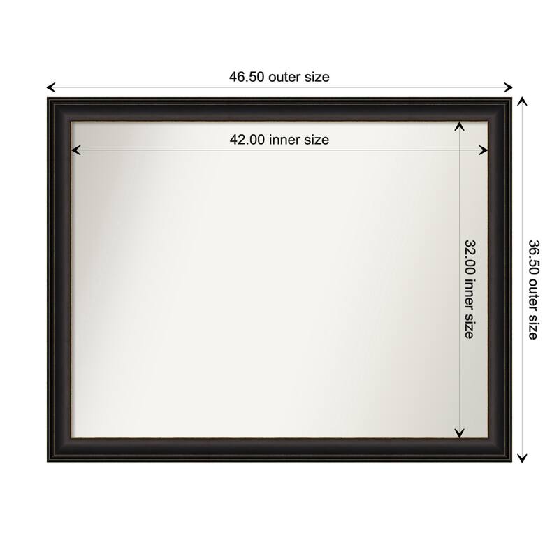 Trio Oil Rubbed Bronze Framed Non-Beveled Custom Wall Mirror, Bathroom Vanity Mirror - Outer Size: 46.5 x 36.5