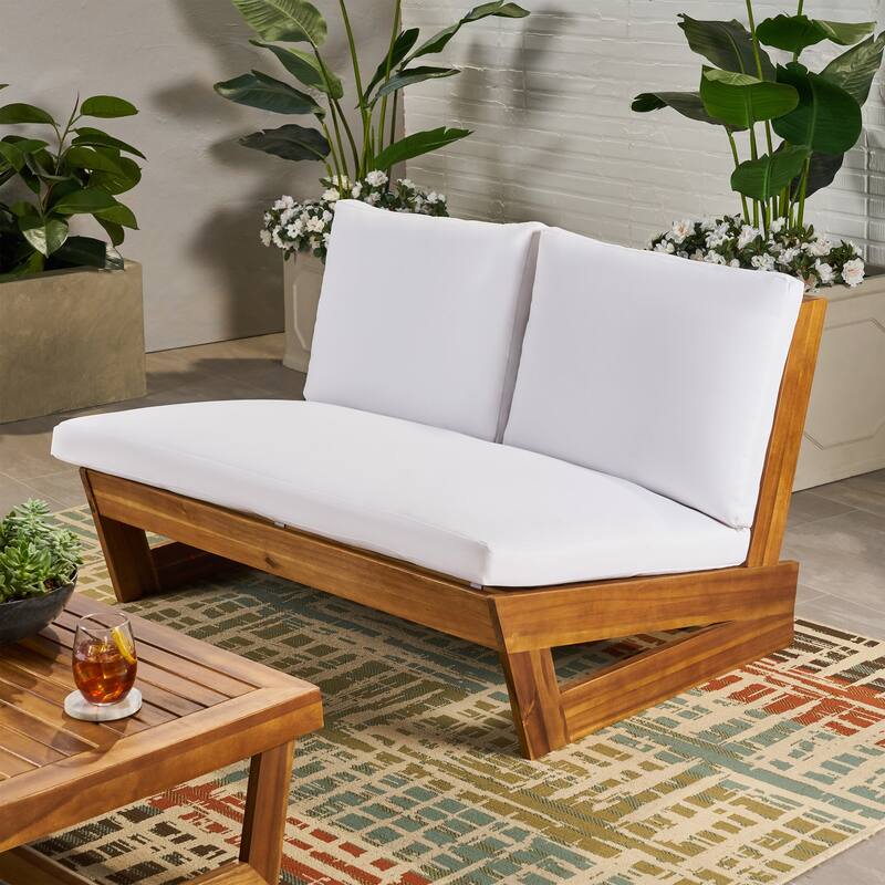 Sherwood Outdoor Acacia Wood Loveseat by Christopher Knight Home