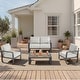 preview thumbnail 116 of 122, Spruce & Spring Outdoor Patio Furniture Set Aluminum Sofa Accent Chair 4PC-Loveseat - Light Gray