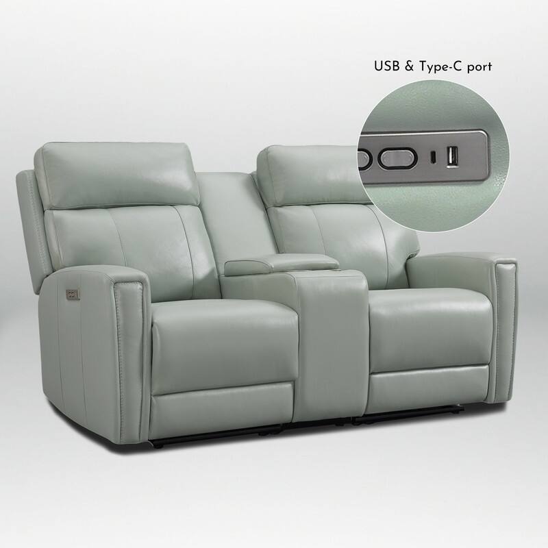 71.5'' Leather Zero Gravity Power Recliner Loveseat Sofa with Power Headrest, USB&USB-C Port
