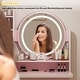 preview thumbnail 8 of 24, 5-Drawers Makeup Vanity Table Set with Lighted Mirror (PINK/BLACK) - 52"H