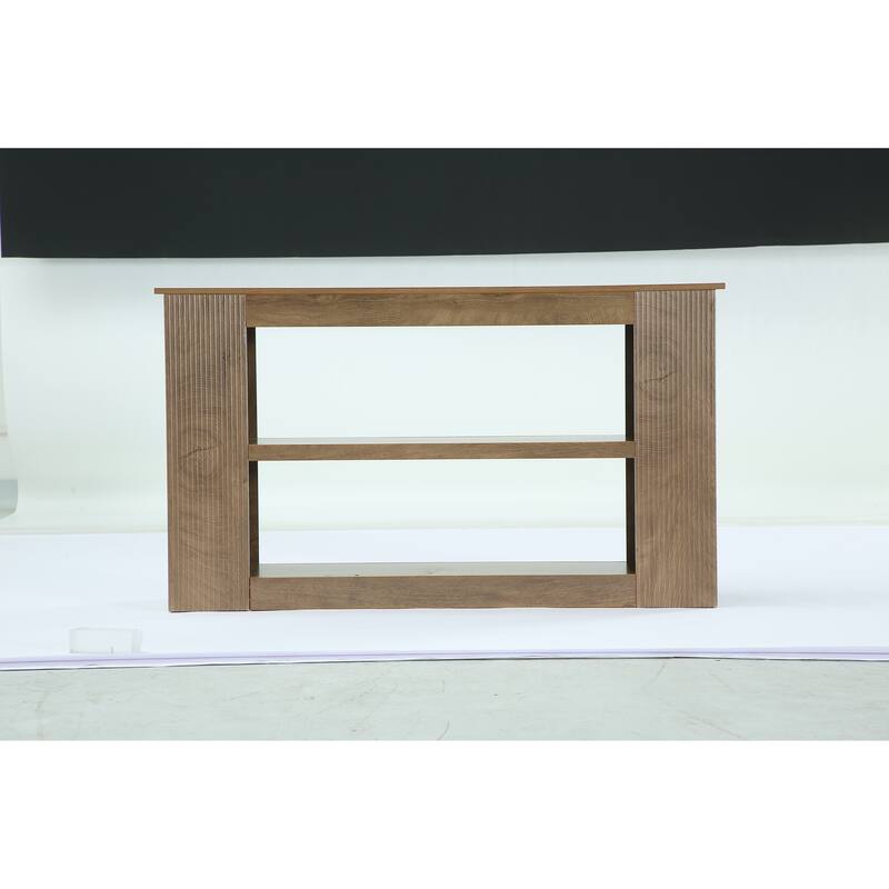 55" Wooden Console Sofa Table with Storage for Living Room Entryway
