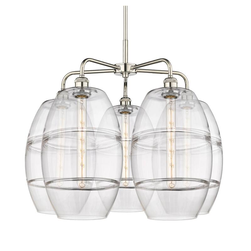 Innovations Lighting 516-5CR-24-28 Vaz Chandelier Vaz 5 Light 28" Wide - Polished Nickel / Clear