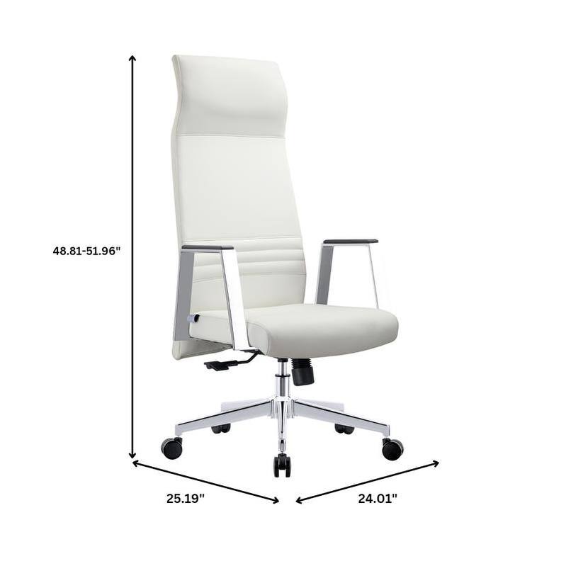 Aleen Ergonomic Leather Office Chair with High Back, 360° Swivel, Adjustable Height, Tilt Mechanism & Iron Frame
