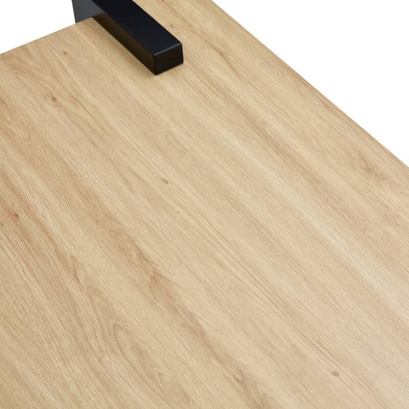 31.5" Compact Coffee Table, Dark Wood Grain Look