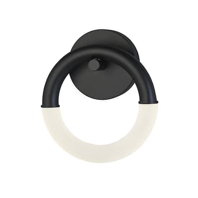 Justice Design Group EVOLV Acryluxe Revolve ADA Matte Black LED Wall Sconce with Frosted Acrylic