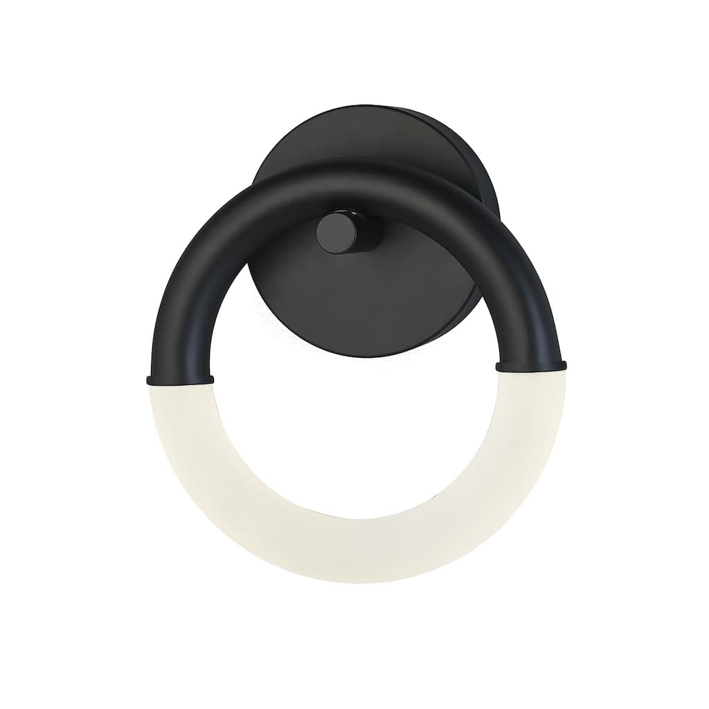 Justice Design Group EVOLV Acryluxe Revolve ADA Matte Black LED Wall Sconce with Frosted Acrylic