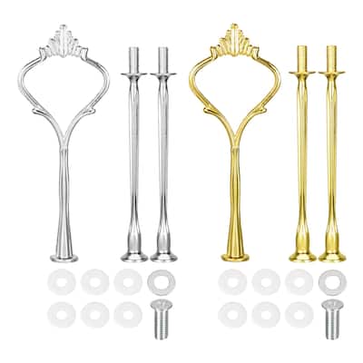 Cake Tray Stand Handle Cupcake Dessert Plate Hardware Fitting Holder Rod Stand Handle, 3-Tiers