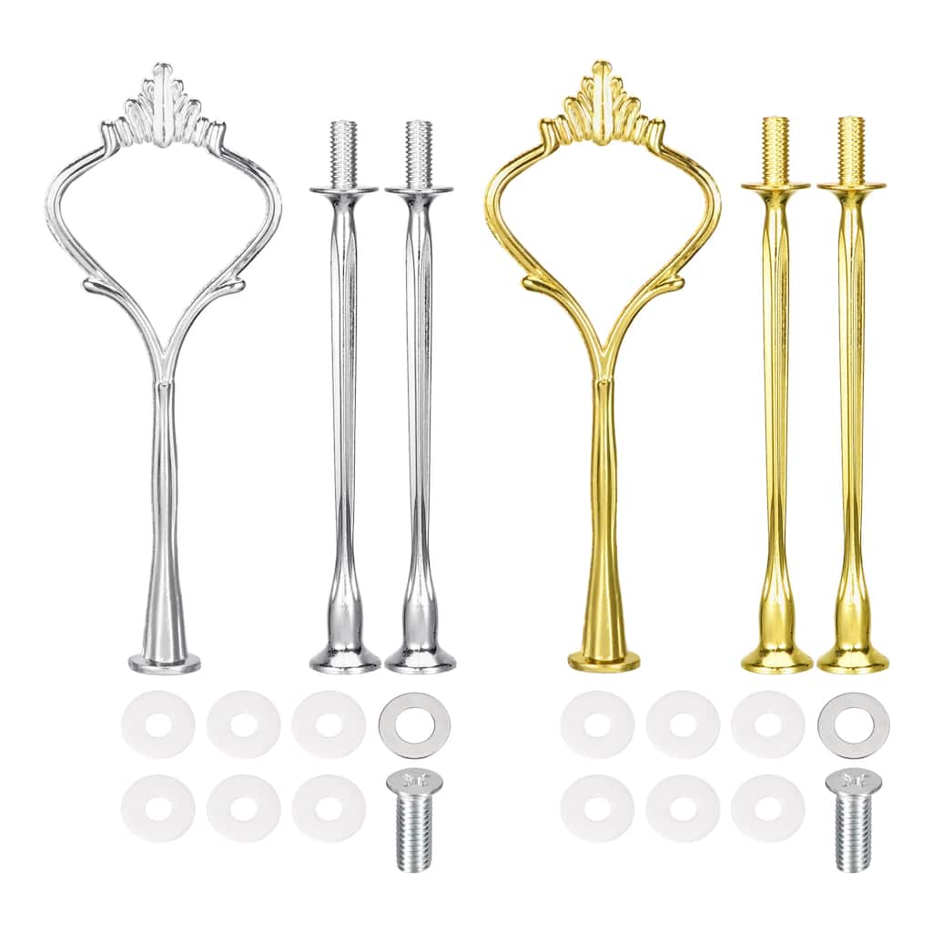 Cake Tray Stand Handle Cupcake Dessert Plate Hardware Fitting Holder Rod Stand Handle, 3-Tiers