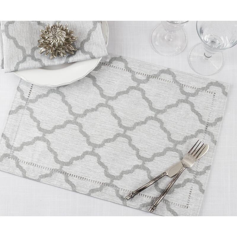 Placemats With Laser-Cut Hemstitch Design (Set of 4) - 14"x20"
