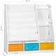preview thumbnail 3 of 6, COSTARS Kids Bookshelf and Toy Storage, 5-Tier Sling Montessori Bookshelf with Bins, Wood Childrens Bookcase Organizer