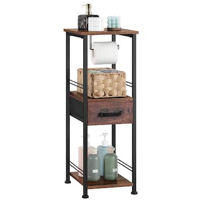 Freestanding Toilet Paper Storage Cabinet with Sliding Storage Drawer