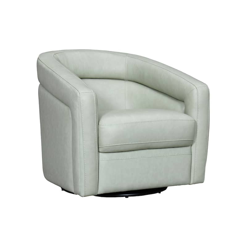 Desi Leather Swivel Barrel Arm Chair for Living Room