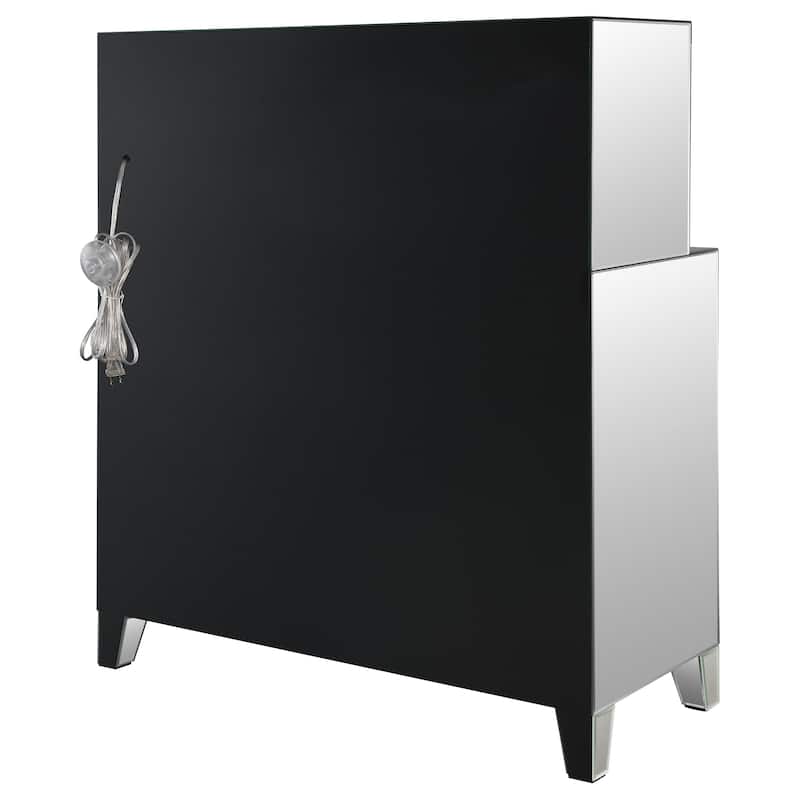 Yvaine Silver 2-door Mirrored Acrylic Home Bar Wine Cabinet