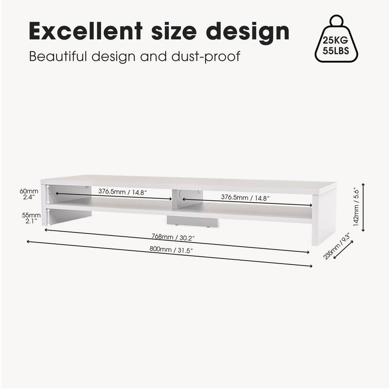 Fenge Monitor Stand, 31.5 Inch Computer Monitor Riser for Desk
