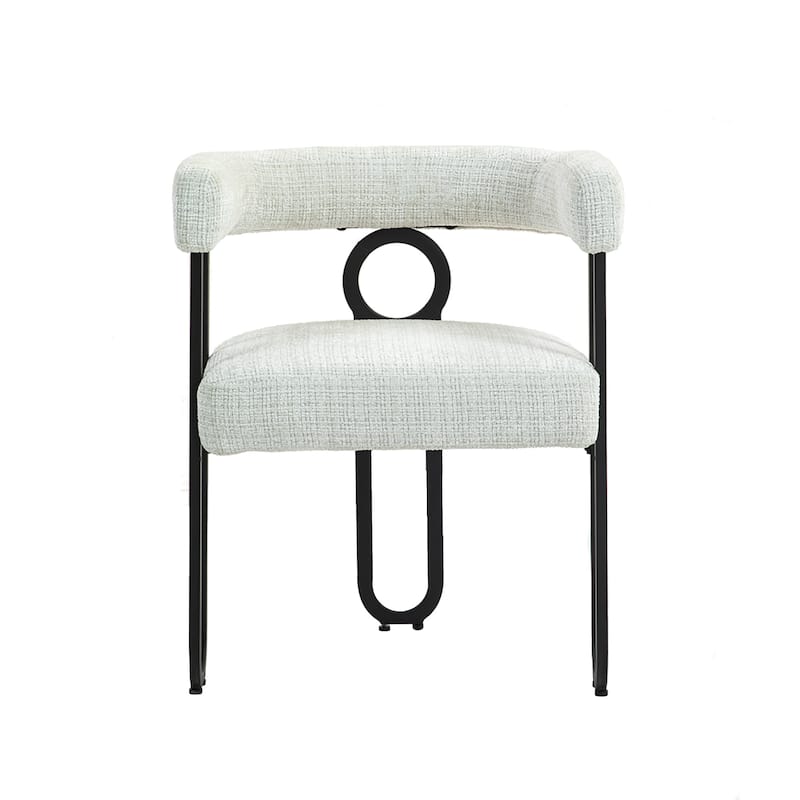 Contemporary Chenille Fabric Upholstered Accent/Dining Chair/Barrel Side Chairs Kitchen Armchair for Living Room set of 1