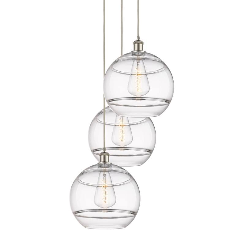 Innovations Lighting 113B-3P-41-19 Rochester Pendant Rochester 3 Light - Brushed Satin Nickel / Clear
