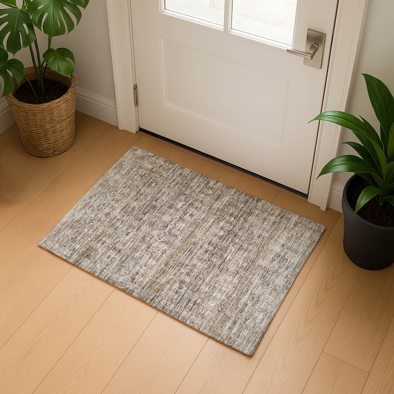 Premium Washable Super Soft Vintage Traditional Mayfield Rug - Brown - 1'8" x 2'6"