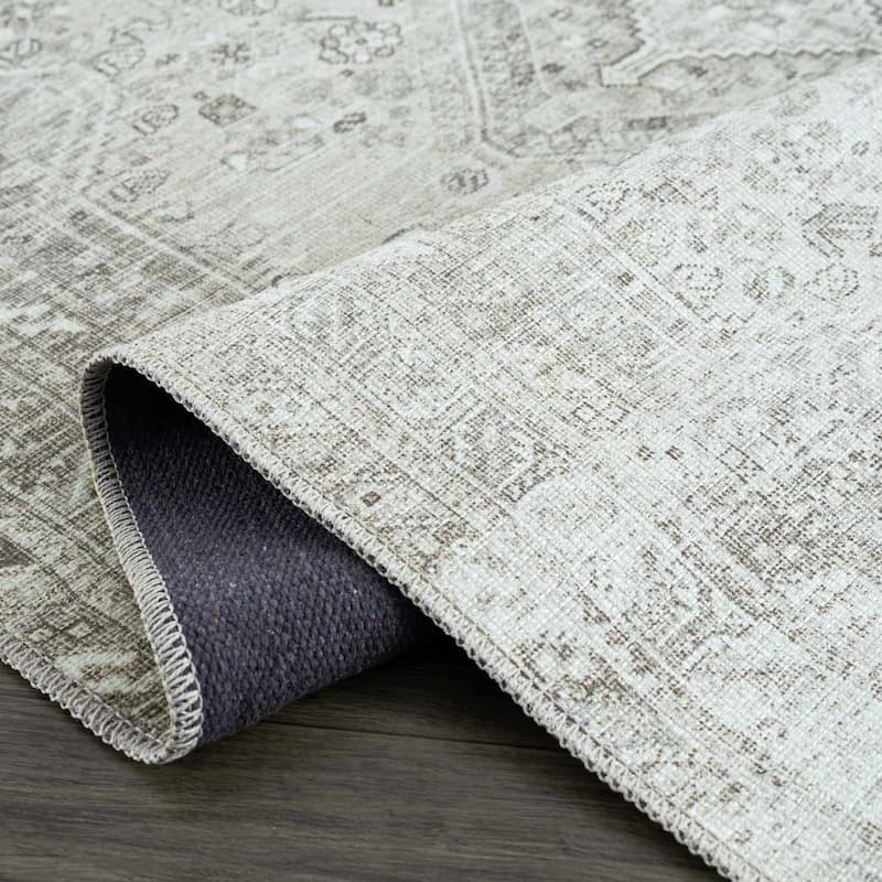 Hauteloom Barny Traditional Oriental Machine Washable Area Rug