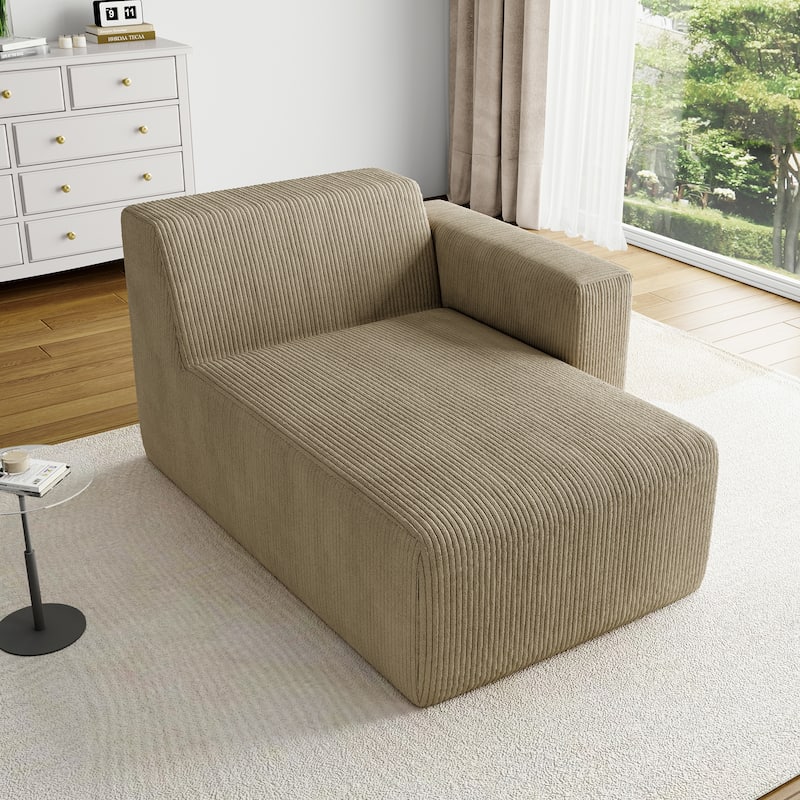 UIXE Upholstered Corduroy Chaise Lounges For Interior - 56.9" W x 31.8 H" 35.3 D"